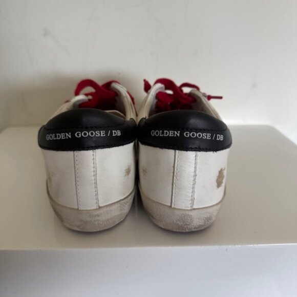 Golden Goose /shoes/white sneakers whit red laces and leopard star size 38 - Picture 3 of 6